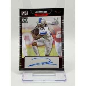 2023 Leaf Pro Set Pure Jahmyr Gibbs Rookie Red Acetate Auto 2/3 SSP Lions RC